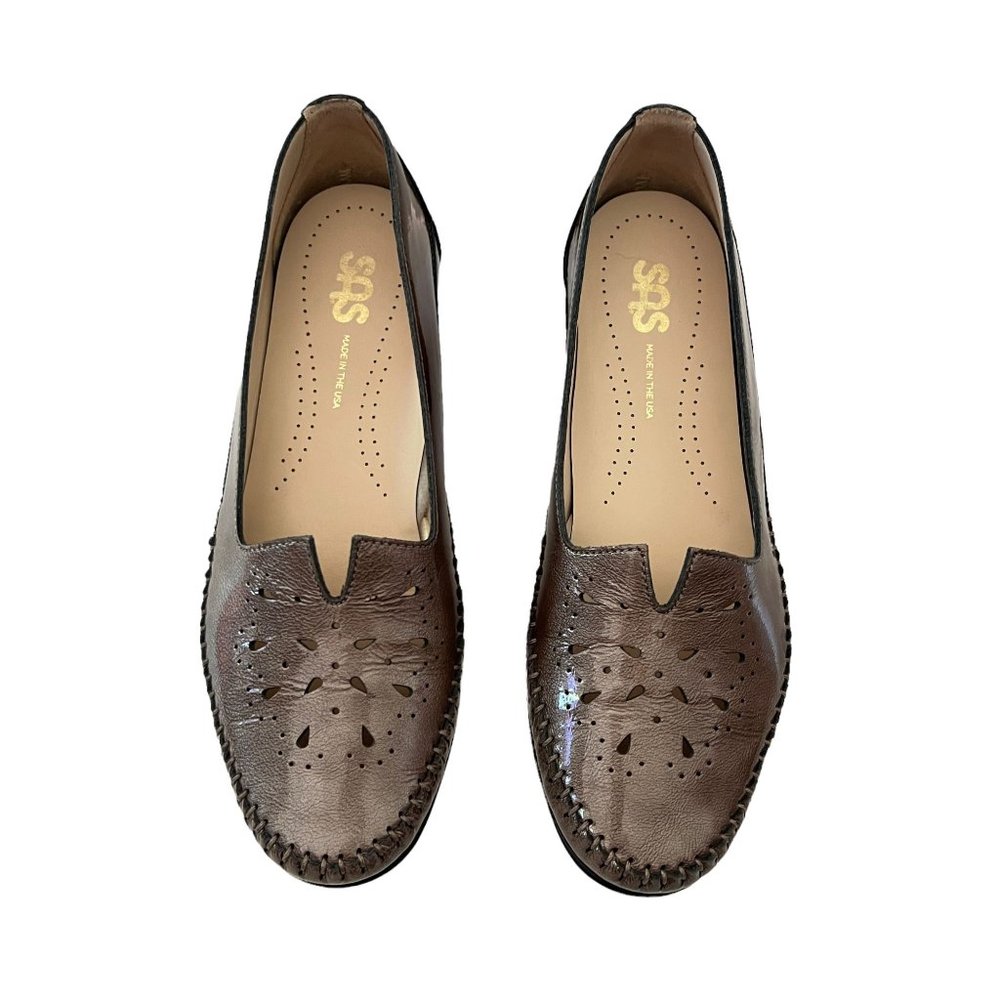 NIB SAS Sonyo Slip On Heels Size 6.5 M Portobello Made In USA Comfort - Picture 2 of 7